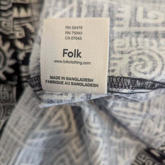 FOLK - Linen blend short sleeve shirt - Sz L - Picture 7 of 7